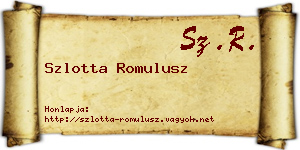 Szlotta Romulusz névjegykártya